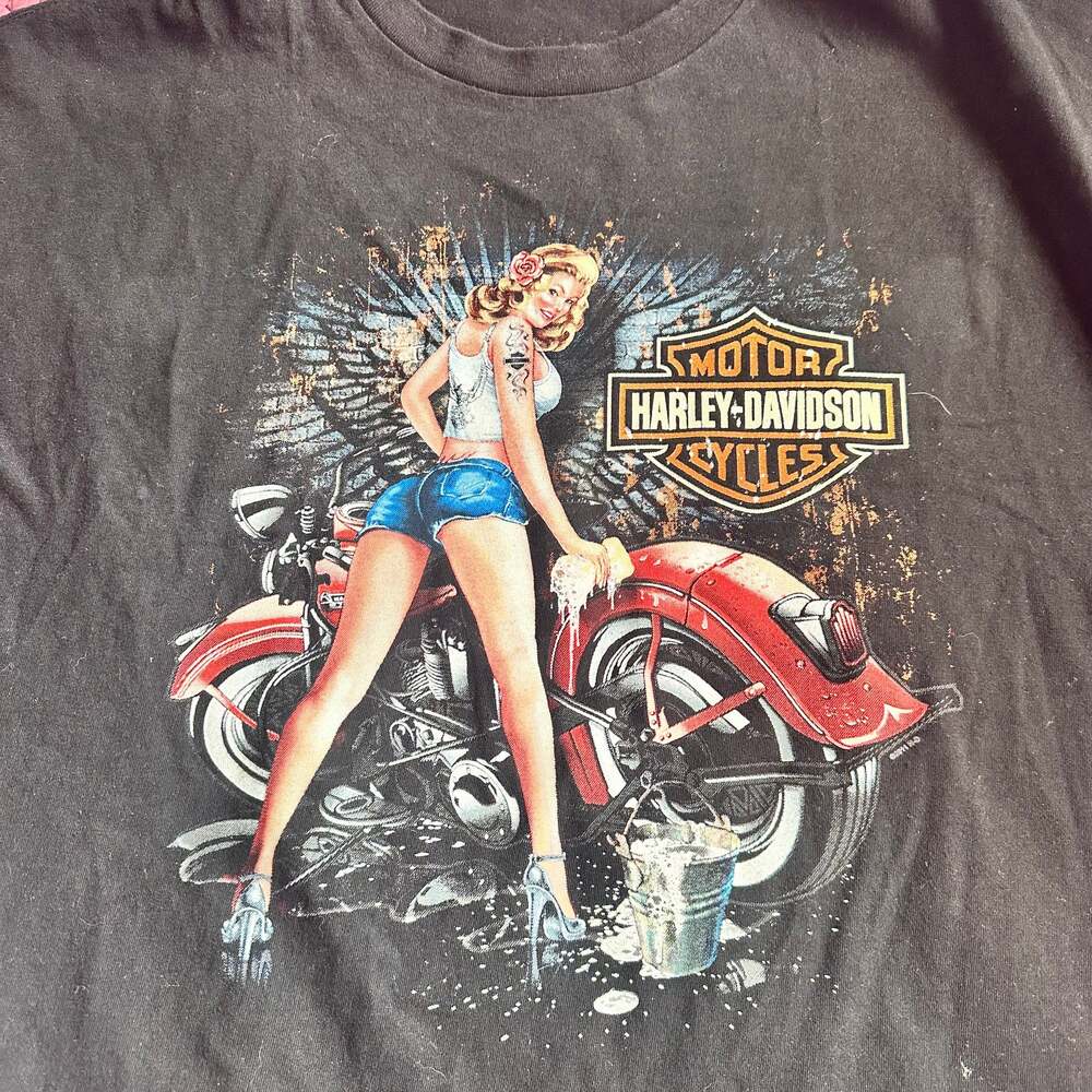 Harley Davidson Pinup Girl Sleeveless Tee Size 2XL